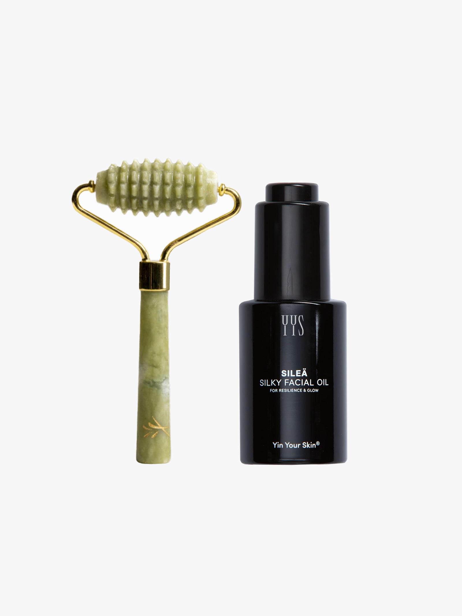 Yin Your Skin Vitality Set - SILEÄ Facial Oil & KUULAS Gua Sha Roller for glowing skin