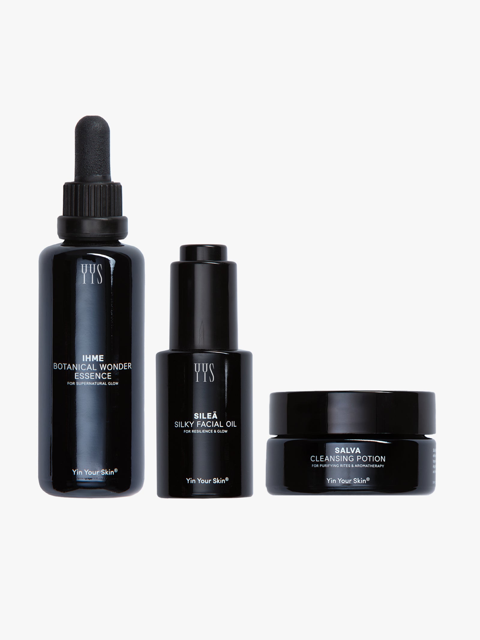 Yin Your Skin Transformation Set - Cleansing balm, botanical essence & silky facial oil