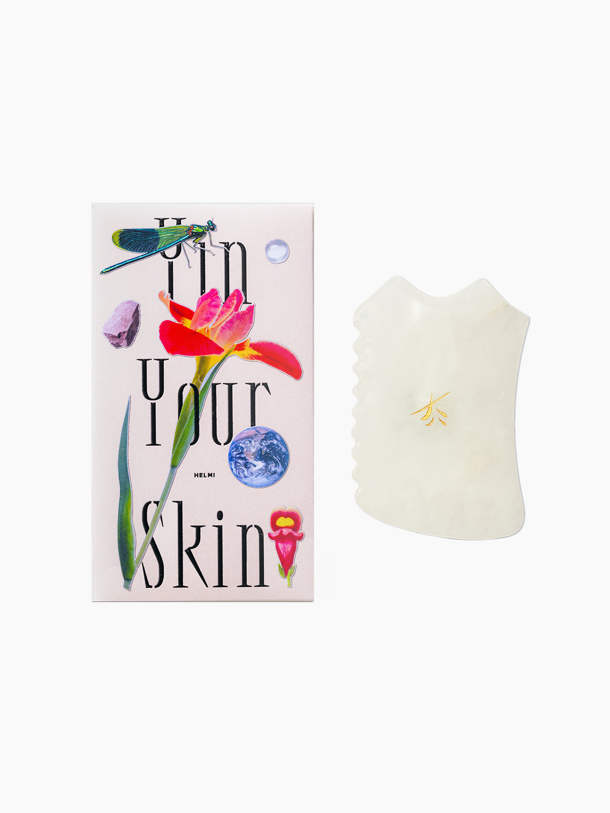 Yin Your Skin HELMI Gua Sha Tool - White jade pro-level sculpting tool for professionals